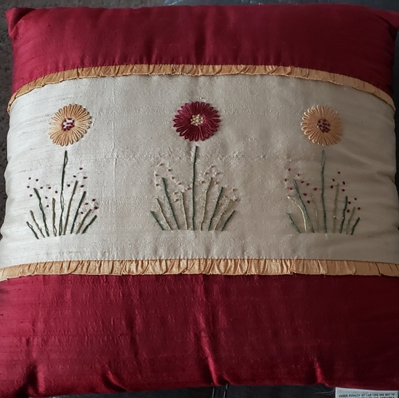 None Other - 14x14 100% Silk Throw Pillow